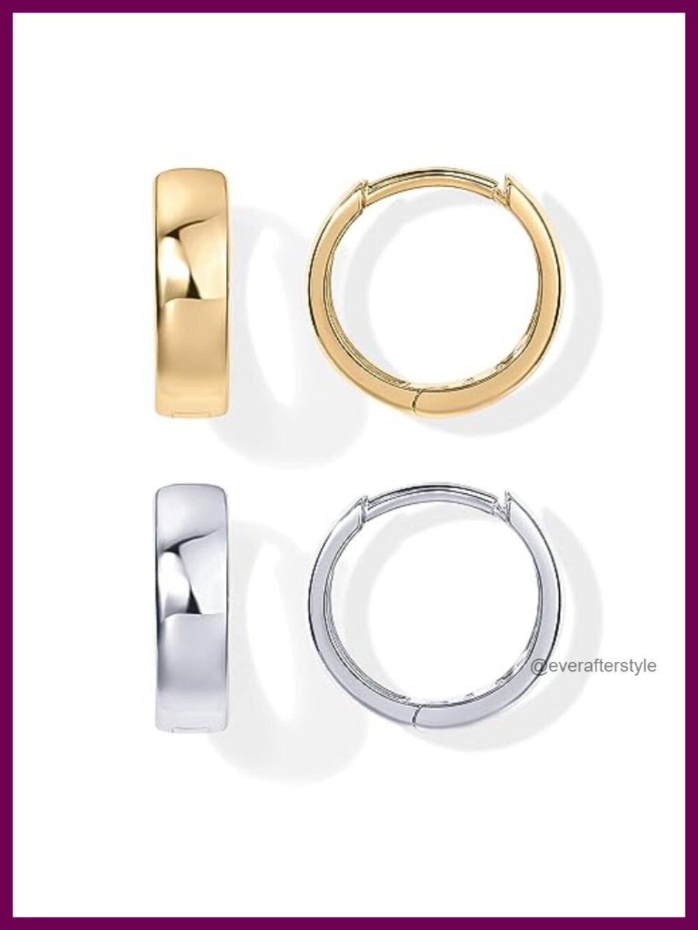 14K Gold Plated Sterling Silver Post Huggie Earrings Small Hoop Women